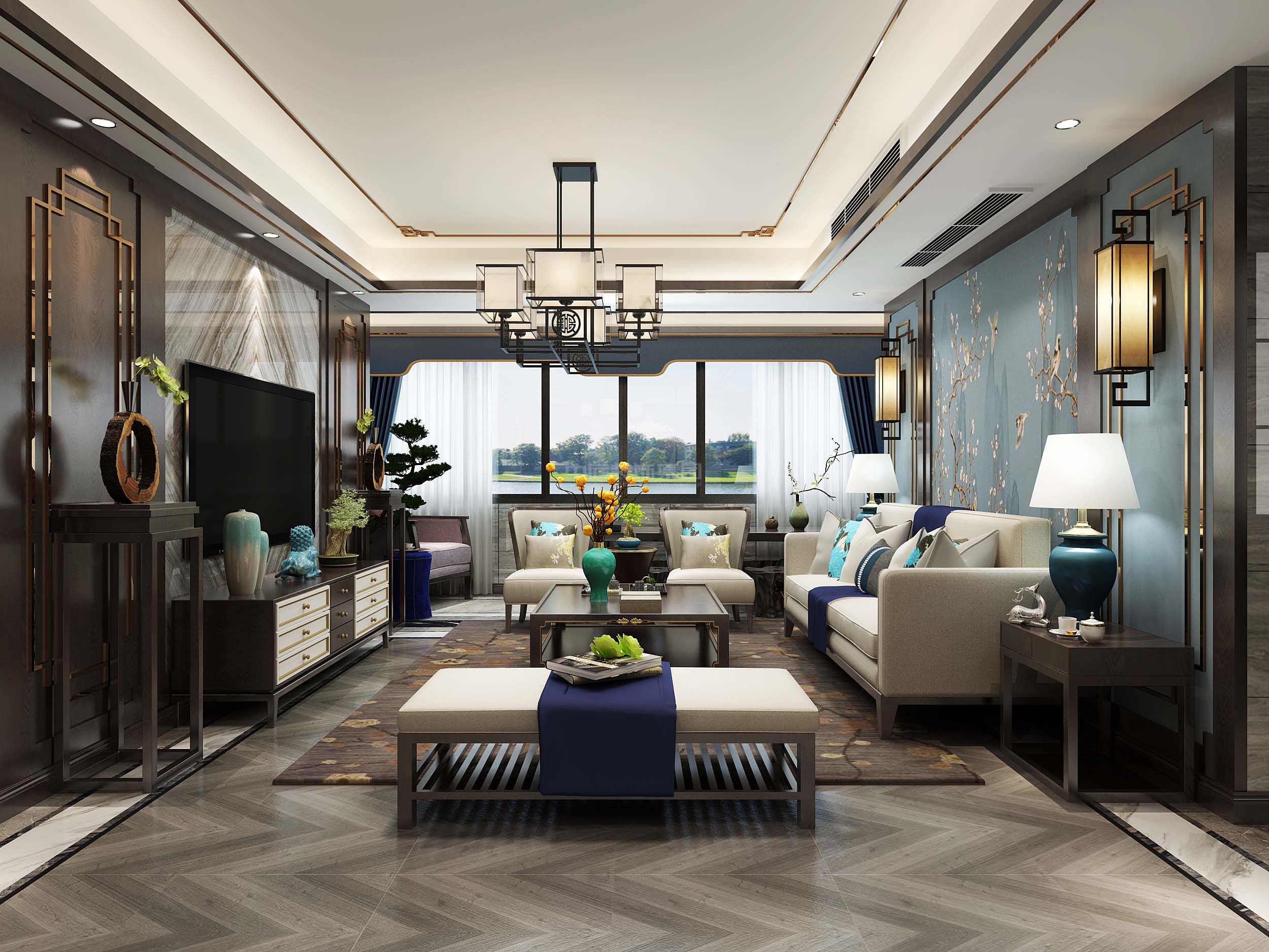 廣匯名都120m&sup2;中式風格案例